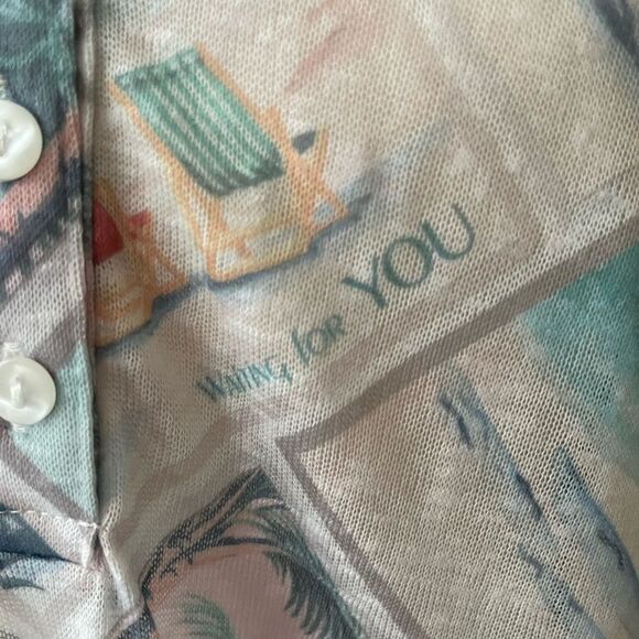 FDJ French Dressing Jeans Brazil Around the World 3/4 Sleeve Top SZ Med NWT - Picture 5 of 9